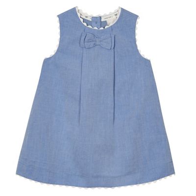 Baby girls' blue chambray dress and knickers set